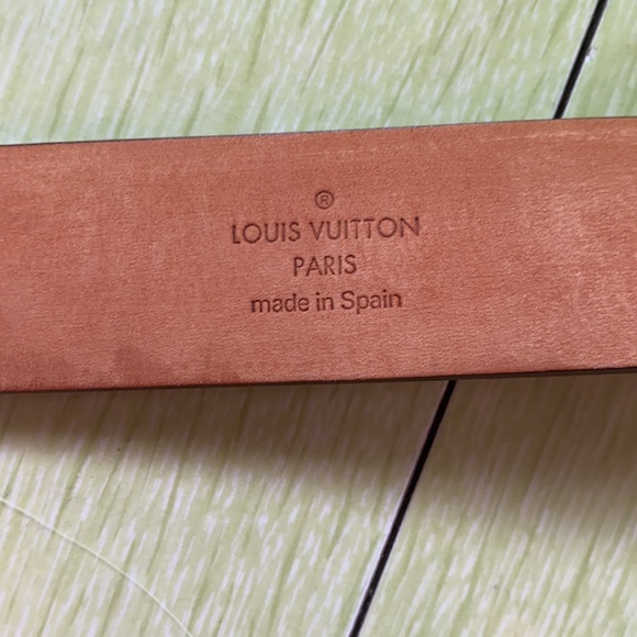 Louis Vuitton brown leather checkered belt - Picture 4 of 4